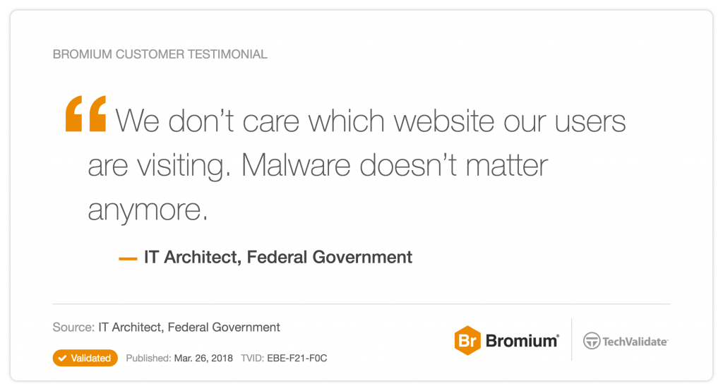 We don’t care which website our users are visiting. Malware doesn’t matter anymore.